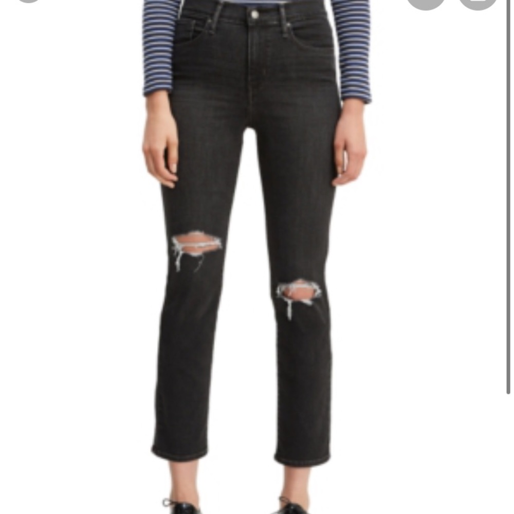 Levi's Black Ankle Cropped Jeans